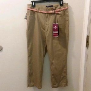 Women's Lee Platinum Label Capri 10 , Khaki NWT